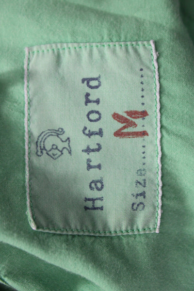 Hartford Unisex Adults Basic Collared Cotton Button Up Long Sleeve Green Size M