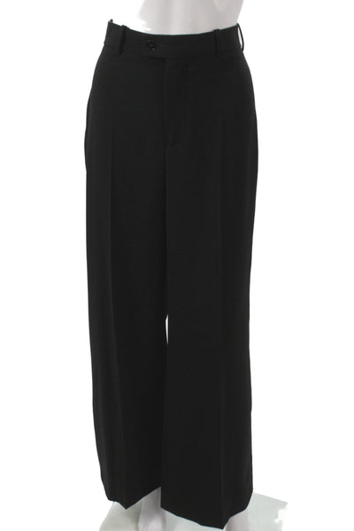 Zara Womens Dress Pants Black Polyester Solid Button Inseam 30 Size S