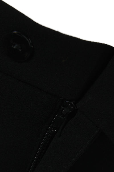Zara Womens Dress Pants Black Polyester Solid Button Inseam 30 Size S