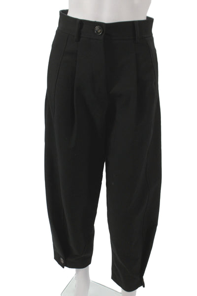 Zara Womens Dress Pants Black Polyester Button Size XS