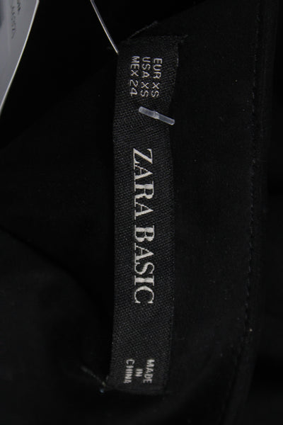 Zara Basic Women Paperbag Black Shorts Tie Waist Polyester Size XS