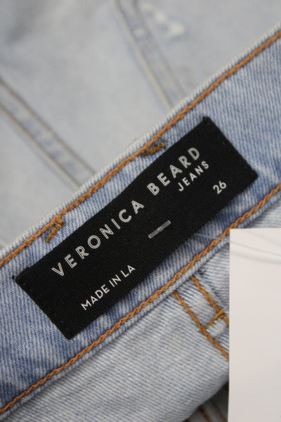 Veronica Beard Womens Cut-Off Blue Cotton Shorts Size 26