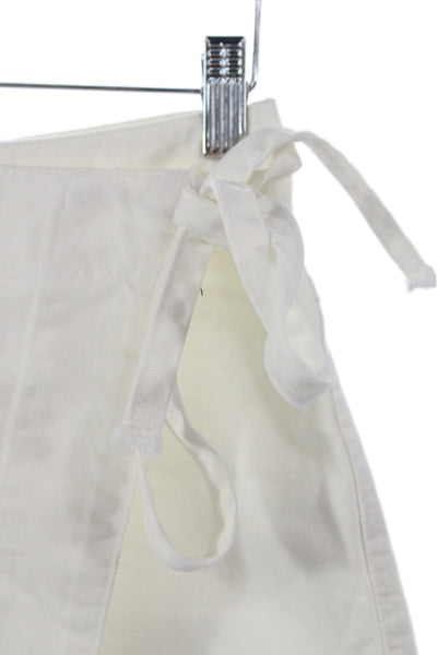 We The Free Women Mini White Cotton Skort Tie Casual Size 0