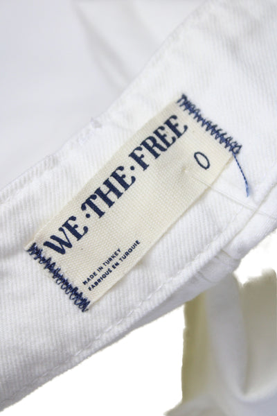 We The Free Women Mini White Cotton Skort Tie Casual Size 0
