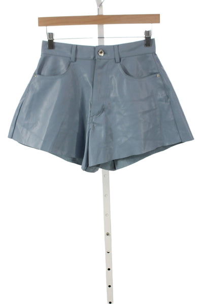 We Wore What Women Hot Pants Blue Polyurethane Button Size 25