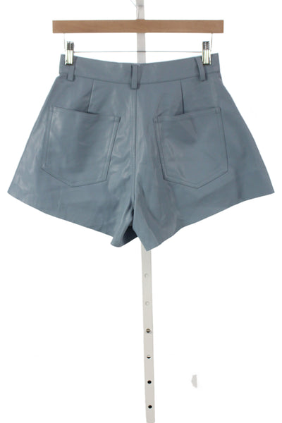 We Wore What Women Hot Pants Blue Polyurethane Button Size 25