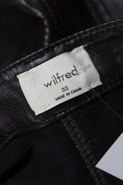 Wilfred Womens Cropped Brown Pants Button Size 00