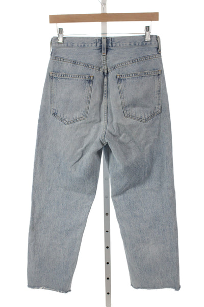 Agolde Womens Cropped High Rise Jeans Blue 100% Cotton Button Size 24