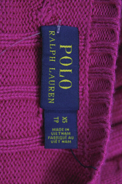 Polo Ralph Lauren Women Pink Cotton Pullover Sweater Long Sleeve Size XS