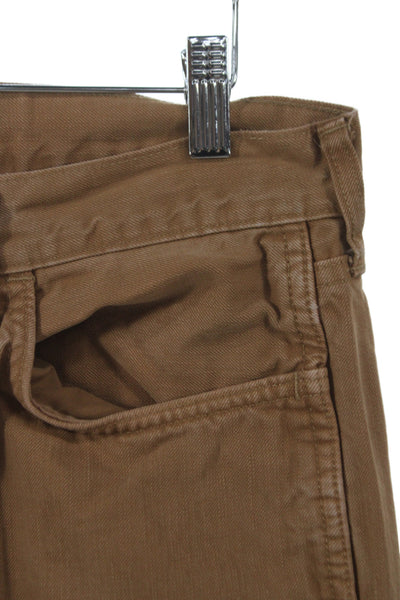 J Crew Mens Straight Brown Cotton Jeans Button Fly Size 31