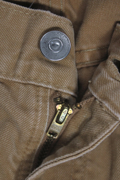 J Crew Mens Straight Brown Cotton Jeans Button Fly Size 31