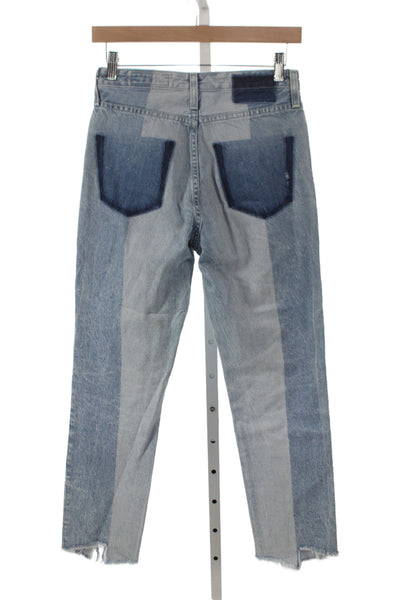 AG-ED Denim Womens Straight High Rise Jeans Blue 100% Cotton Size 25