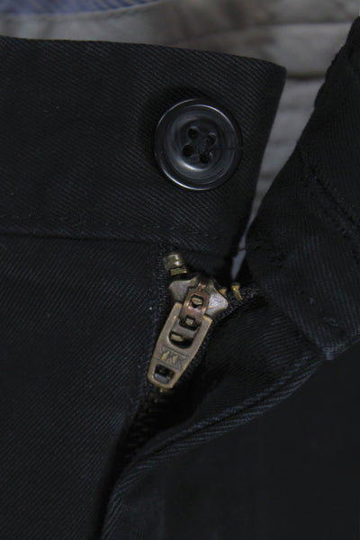 J Crew Mens Chino Pants Black Cotton Button Size 30