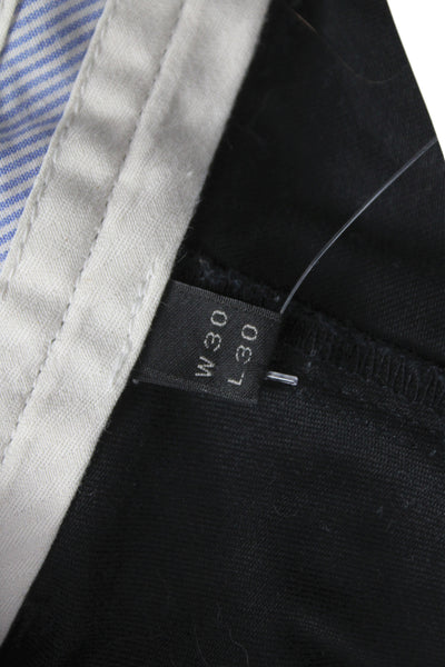 J Crew Mens Chino Pants Black Cotton Button Size 30