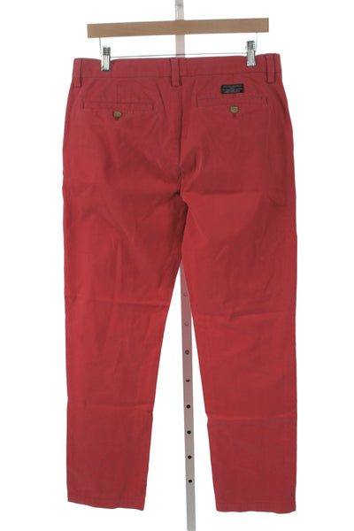 Banana Republic Mens Chino Pants Red 100% Cotton Button Solid Size 31