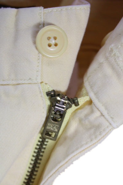 J Crew Mens Chino Pants Yellow Cotton Button Closure Size 31