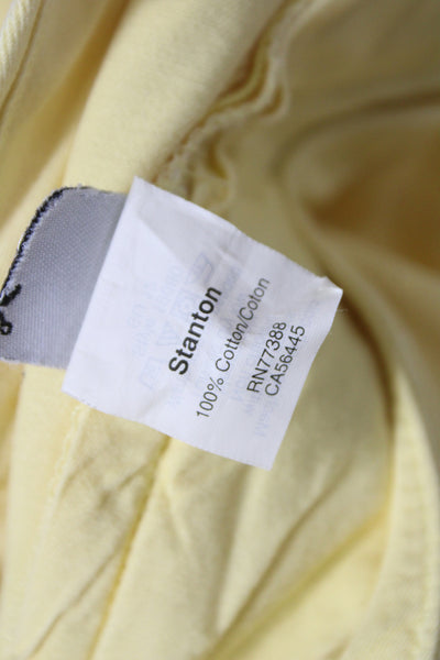 J Crew Mens Chino Pants Yellow Cotton Button Closure Size 31