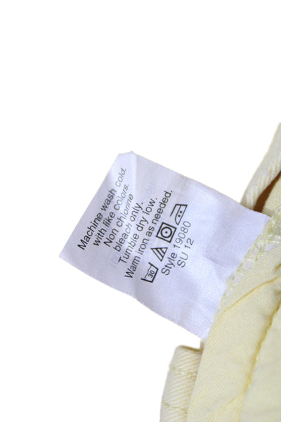 J Crew Mens Chino Pants Yellow Cotton Button Closure Size 31