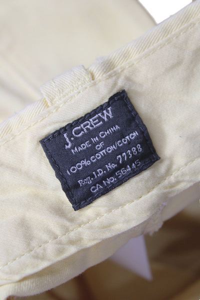 J Crew Mens Chino Pants Yellow Cotton Button Closure Size 31