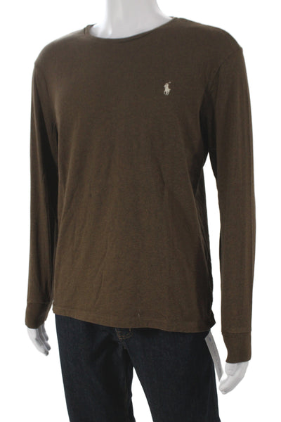 Polo Ralph Lauren Mens Basic Brown Cotton Long Sleeve T-Shirt Size M