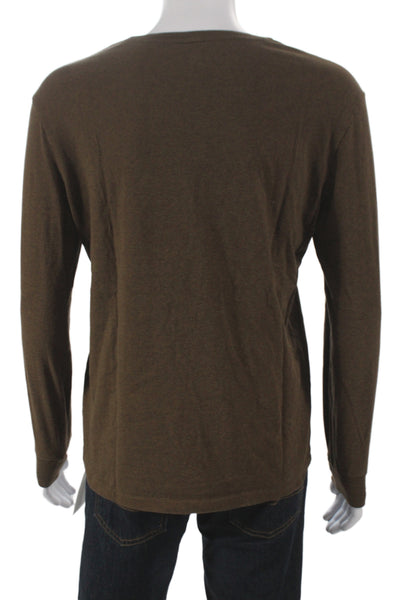 Polo Ralph Lauren Mens Basic Brown Cotton Long Sleeve T-Shirt Size M