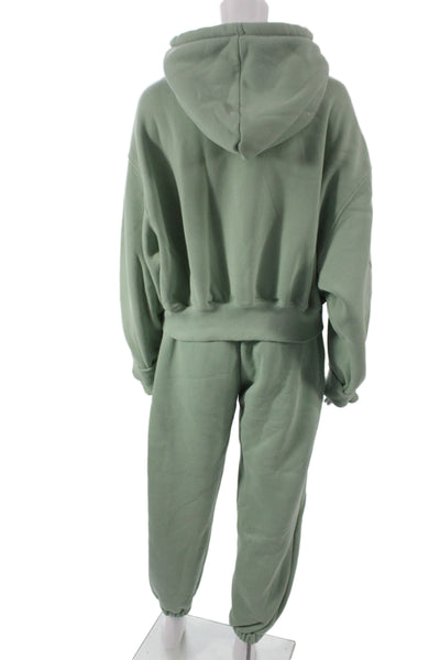 Happy Camp3r Womens Green High Neck Pullover Sweatsuit Organic Cotton Size M