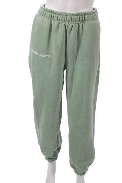 Happy Camp3r Womens Green High Neck Pullover Sweatsuit Organic Cotton Size M