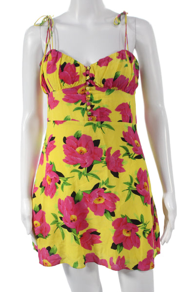 The Kooples Women Fit & Flare Silk Floral Dress Sweetheart Sleeveless Size 1