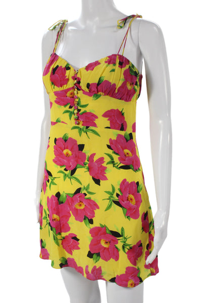The Kooples Women Fit & Flare Silk Floral Dress Sweetheart Sleeveless Size 1
