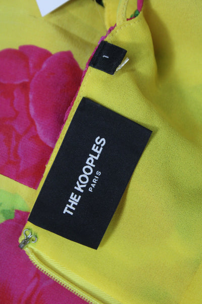 The Kooples Women Fit & Flare Silk Floral Dress Sweetheart Sleeveless Size 1