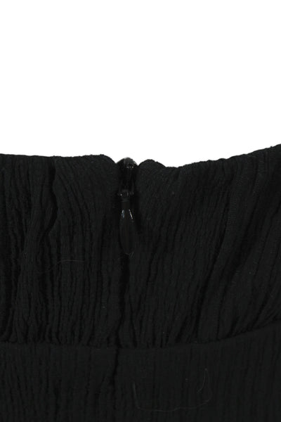 ASTR Women Black Mini Dress Sleeveless Square Neck Rayon Button Casual Size S
