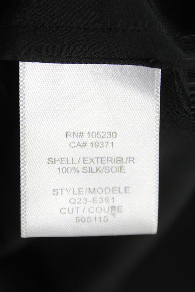 Equipment Femme Womens Basic Silk Collared Sleeveless Blouse Black Size XS