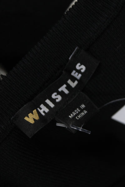 Whistles Women Black Pullover Sweater Long Sleeve Round Neck Viscose Size 2