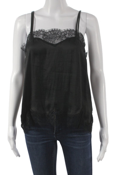 Bardot Womens Black Lace V Neck Camisole Polyester Sleeveless Size S
