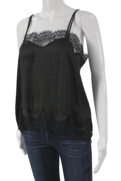 Bardot Womens Black Lace V Neck Camisole Polyester Sleeveless Size S