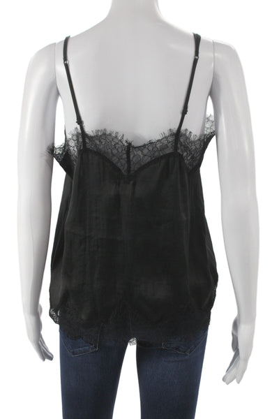 Bardot Womens Black Lace V Neck Camisole Polyester Sleeveless Size S