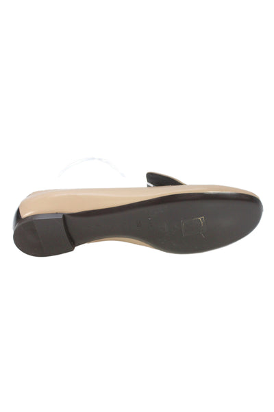 Rochas Womens Leather Color Block Slip On Flat Loafers Shoes Brown Black Size 8