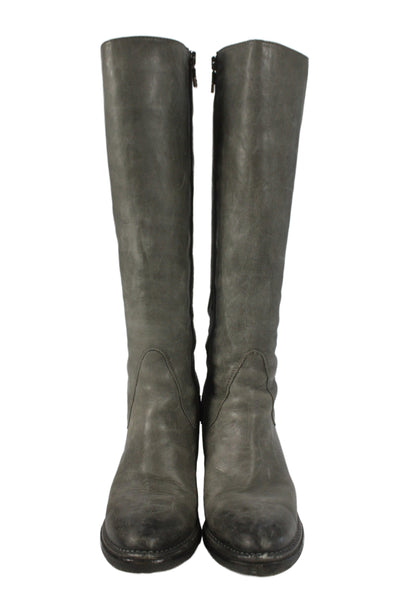 Alberto Fermani Womens Leather Block Heels Knee High Boots Shoes Gray Size 8