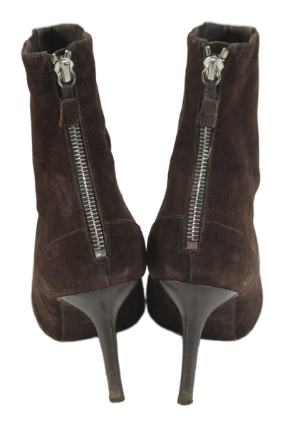 Narciso Rodriguez Womens Suede Pointed Toe Ankle Boots Shoes Brown Size 8