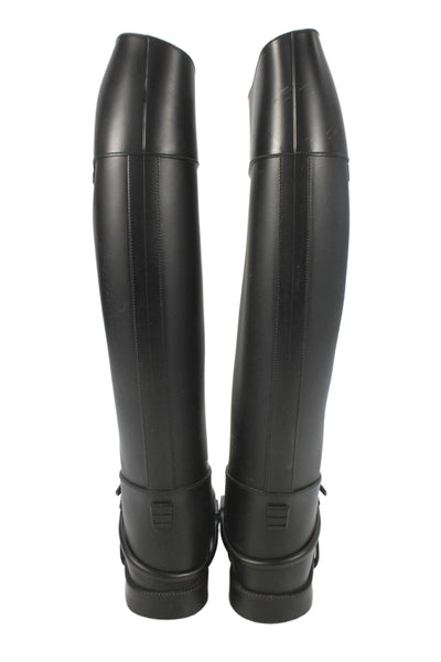 Givenchy Womens Buckle Detail Knee High Rubber Boots Shoes Black Size 8