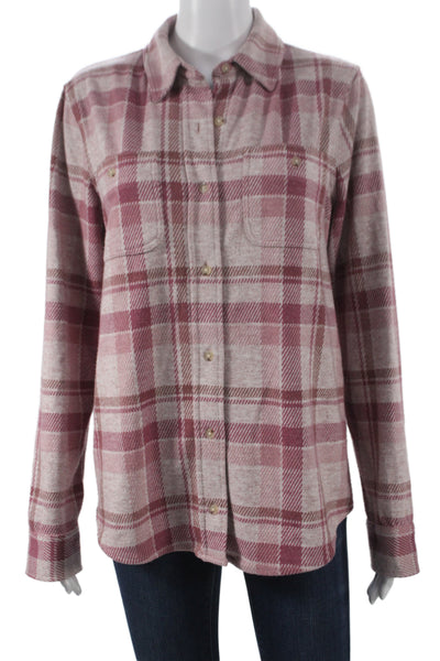 Faherty Women Multicolor Plaid Collared Long Sleeve Button-Up Size M