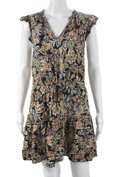 Velvet by Graham & Spencer Women Mini Floral V-Neck Sleeveless Dress Size M