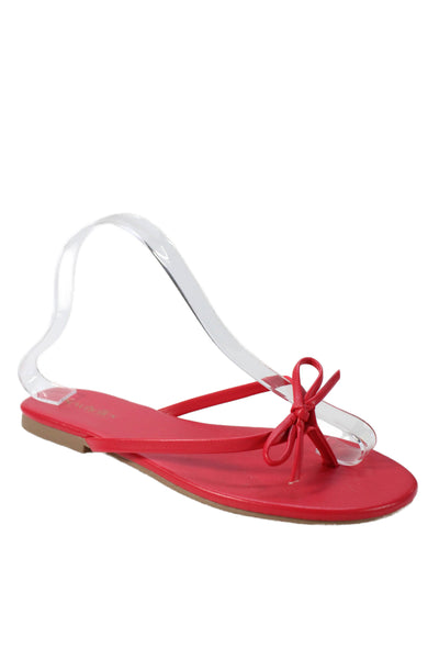 Seychelles Womens Leather Knotted Bow T Strap Sandals Pink Size 8