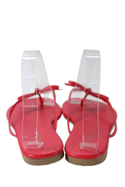 Seychelles Womens Leather Knotted Bow T Strap Sandals Pink Size 8