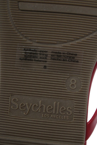 Seychelles Womens Leather Knotted Bow T Strap Sandals Pink Size 8
