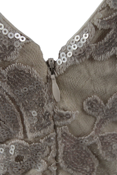 Badgley Mischka Women Fit & Flare Lace Dress Beige Mini Size 4