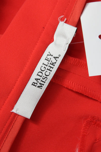 Badgley Mischka Womens Red Dress Pants Zip Inseam 38 Size 4