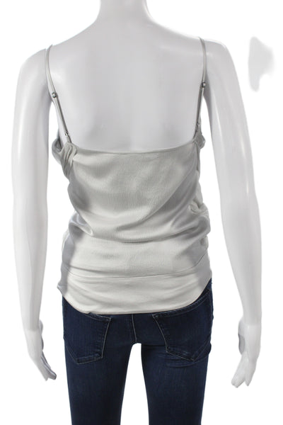 Badgley Mischka Women Camisole Gray Square Neck Sleeveless Polyester Size S