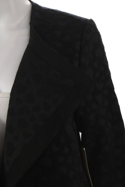 Badgley Mischka Women Basic Jacket Black Animal Print Size S