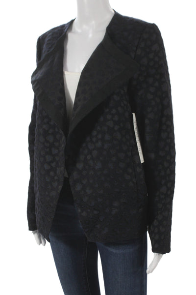 Badgley Mischka Women Basic Jacket Black Animal Print Size S